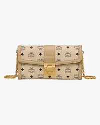 MCM Tracy Portemonnaie mit Kettenriemen in Visetos Beige