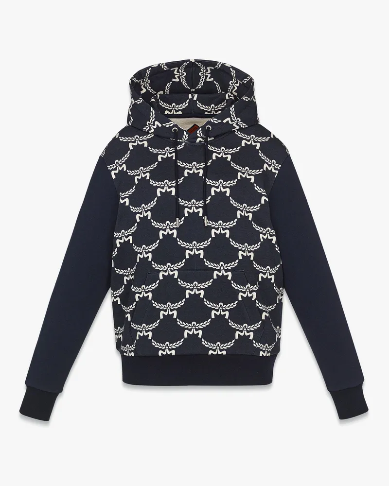 MCM Kapuzenpulli aus Bio-Baumwolle mit Lauretos-Monogramm Navy