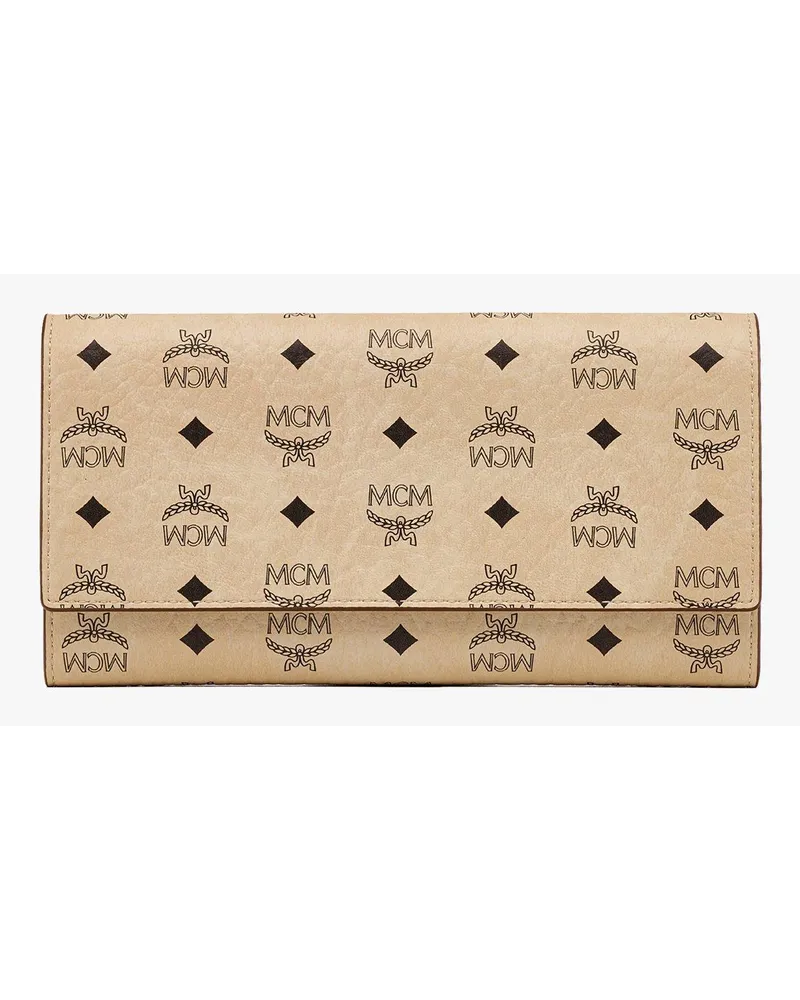 MCM Aren dreifach gefaltetes Portemonnaie in Visetos Beige