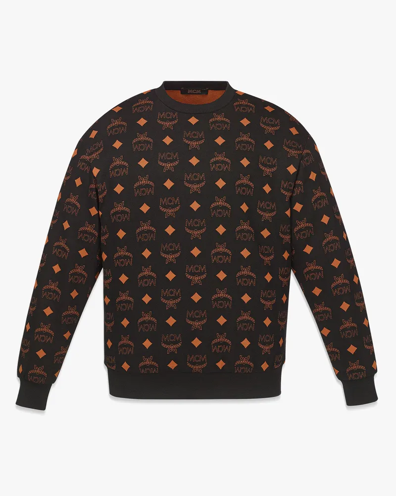 MCM Sweatshirt aus Bio-Baumwolle mit gedrucktem Maxi-Monogramm Black