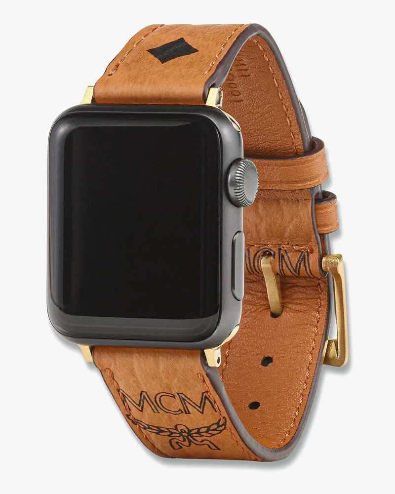 MCM 42mm Armband für Apple Watch in Visetos Cognac