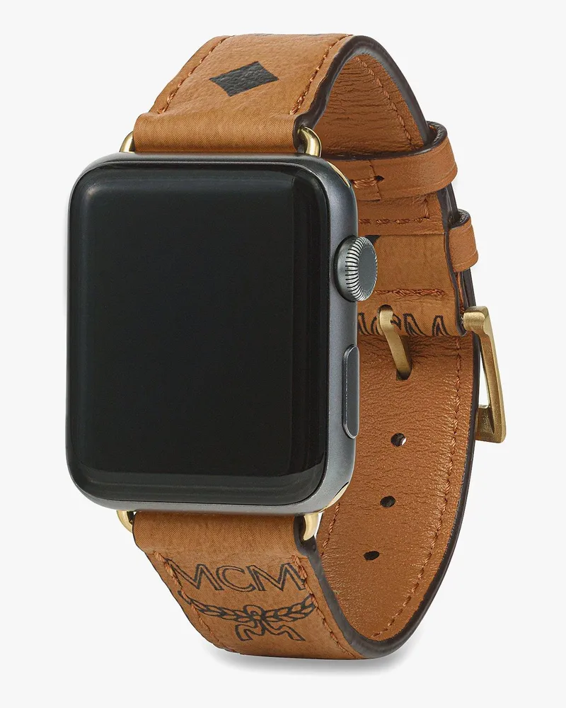 MCM Armband für Apple Watch in Visetos Cognac