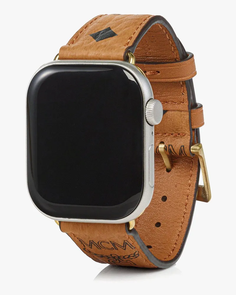 MCM 42-49mm Armband für Apple Watch in Visetos Cognac
