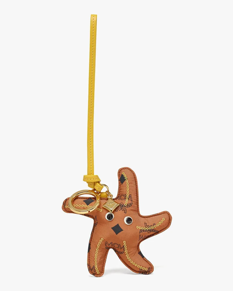 MCM Aren Seestern-Anhänger aus Nylon mit Monogramm Cognac