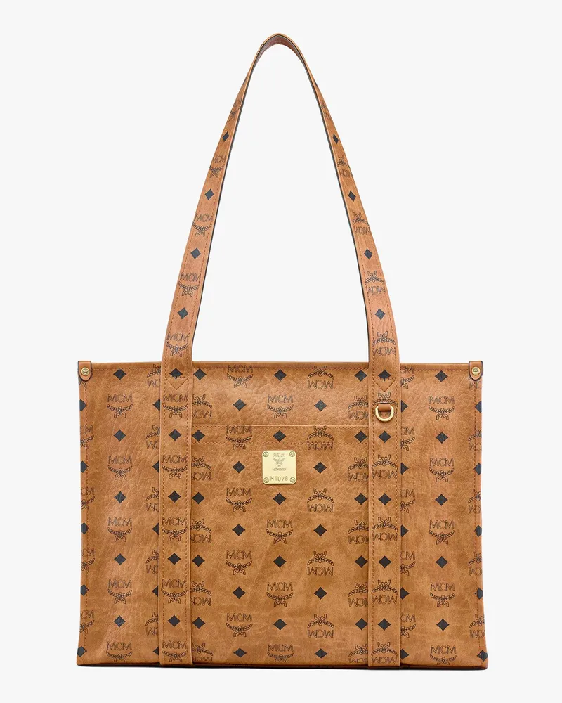 MCM Aren Schul-Tragetasche in Visetos Cognac