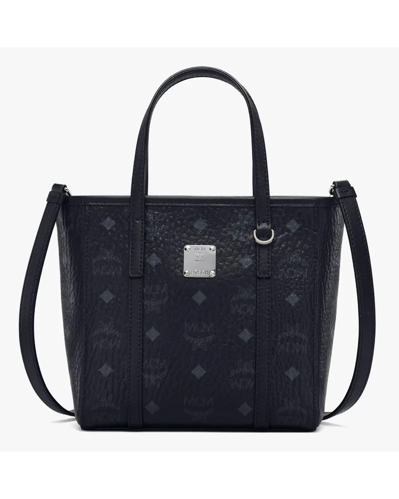 MCM Toni Shopper mit Reissverschluss in Visetos Black