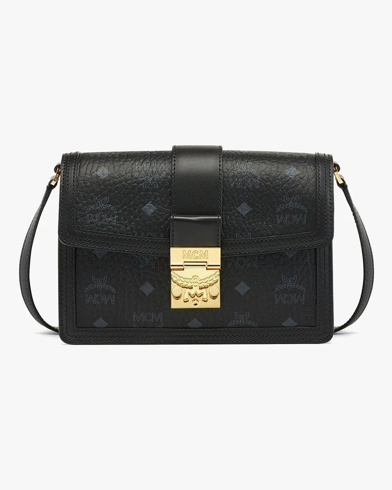 MCM Tracy Schultertasche in Visetos Black