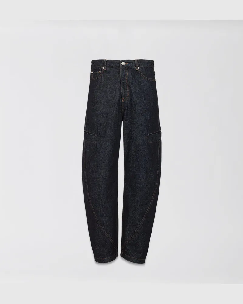 MCM Jacke aus Denim und gestepptem Nylon MOOD INDIGO COTTON Mood