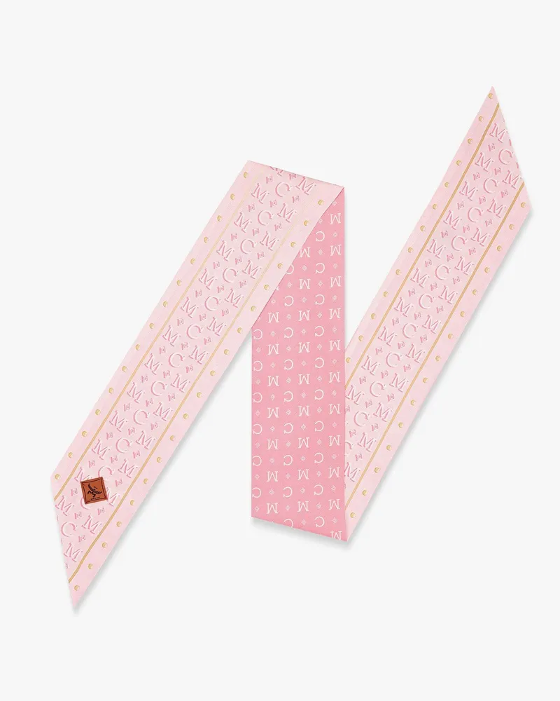 MCM Petite Schal aus Bio-Seide mit Monogramm Peach