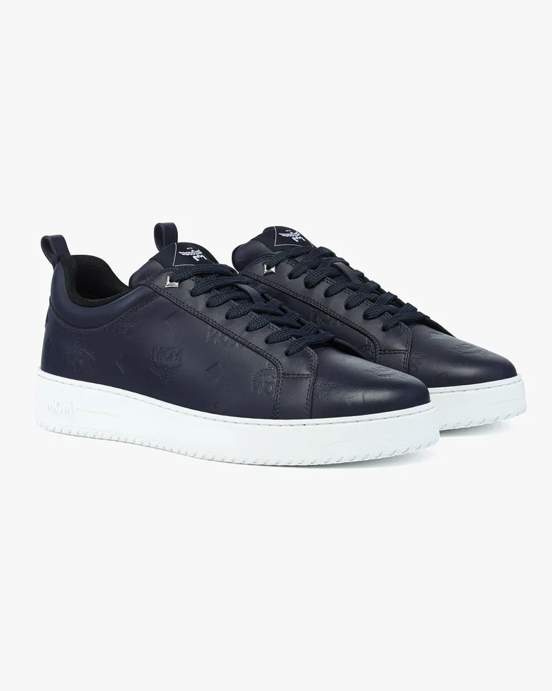 MCM Sneaker Neo Terrain aus Leder mit Monogramm Navy