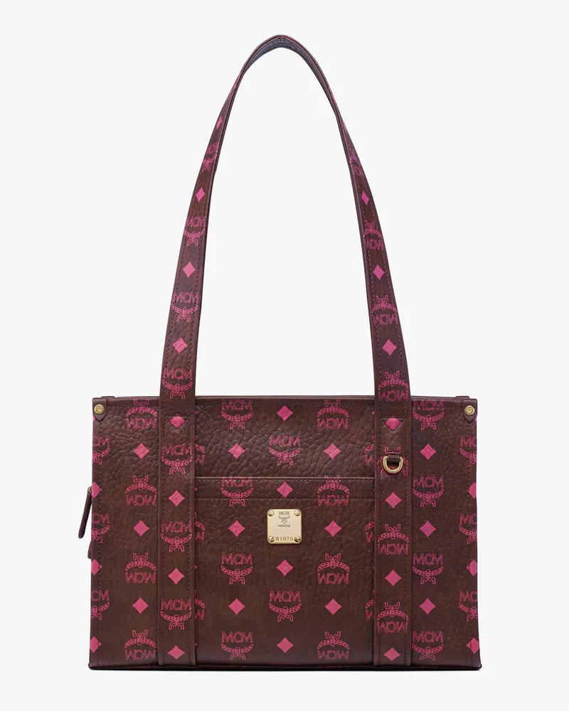 MCM Aren School Bag Tragetasche in Visetos Cinnamon