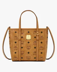 MCM Toni Shopper mit Reissverschluss in Visetos Cognac