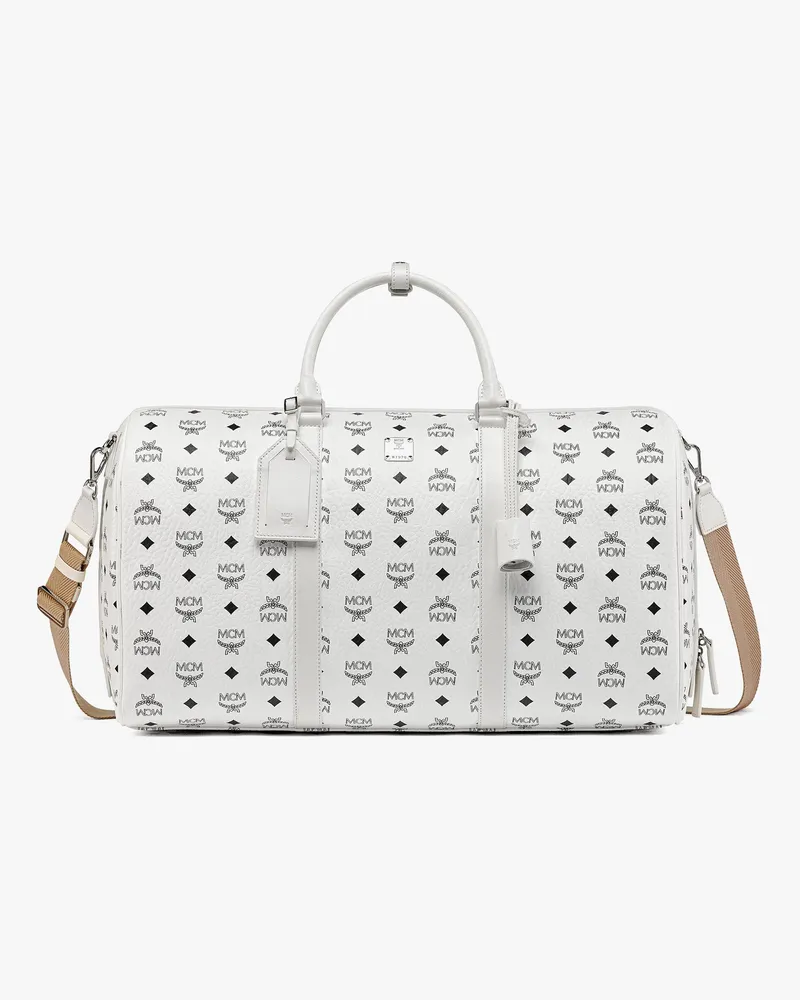 MCM Traveler Weekender-Tasche in Visetos WHITE VISETOS White