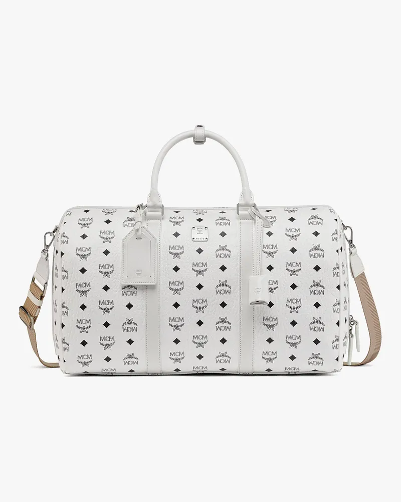 MCM Traveler Weekender-Tasche in Visetos WHITE VISETOS White