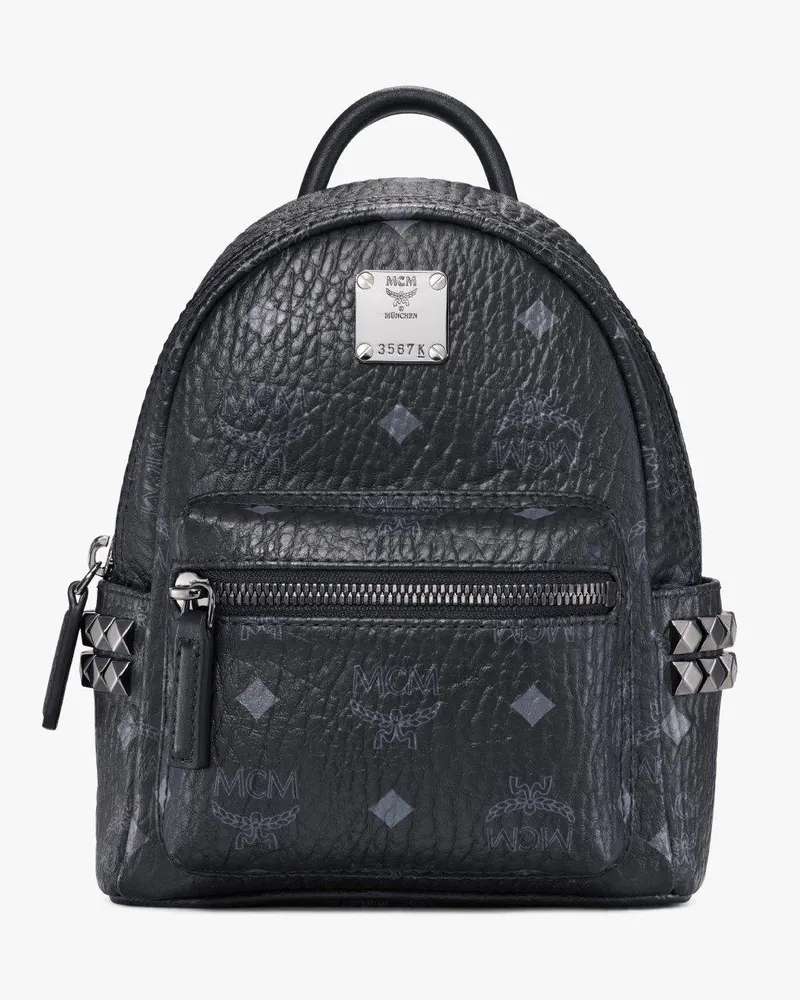 MCM Stark Bebe Boo Rucksack in Visetos mit seitlichen Nieten Black