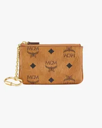 MCM Pouch mit Schlüsselanhänger in Visetos Cognac