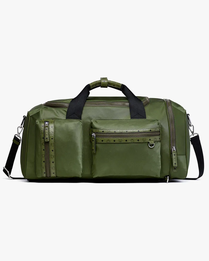 MCM Ottomar Weekender Rucksack aus ECONYL® und Leder Khaki