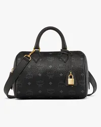 MCM Ella Boston in Visetos Black