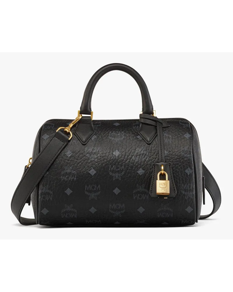 MCM Ella Boston in Visetos Black