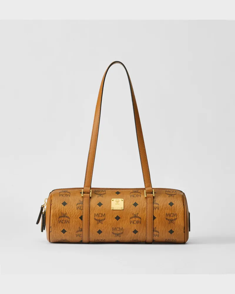 MCM Dia Shopper aus Kalbsveloursleder COGNAC LEATHER Cognac