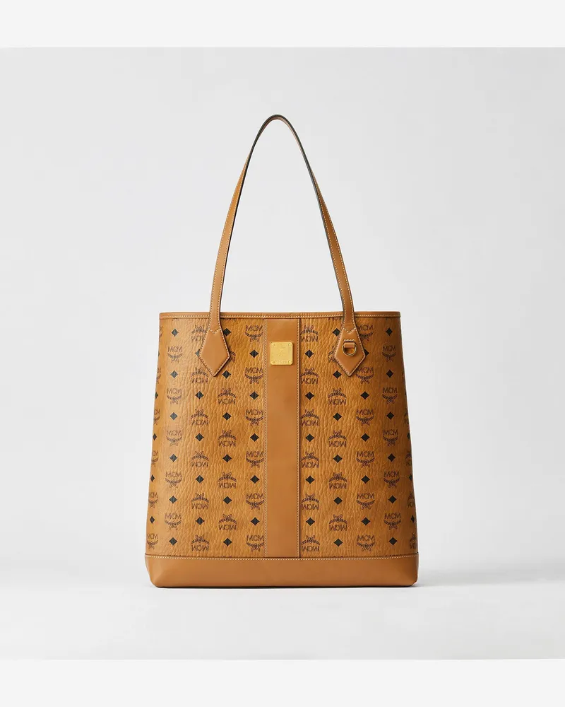 MCM Dia Shopper aus Kalbsveloursleder COGNAC LEATHER Cognac