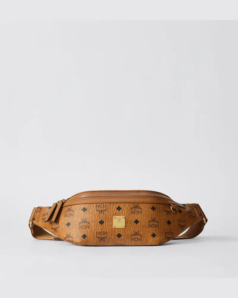 MCM Dia Shopper aus Kalbsveloursleder COGNAC LEATHER Cognac