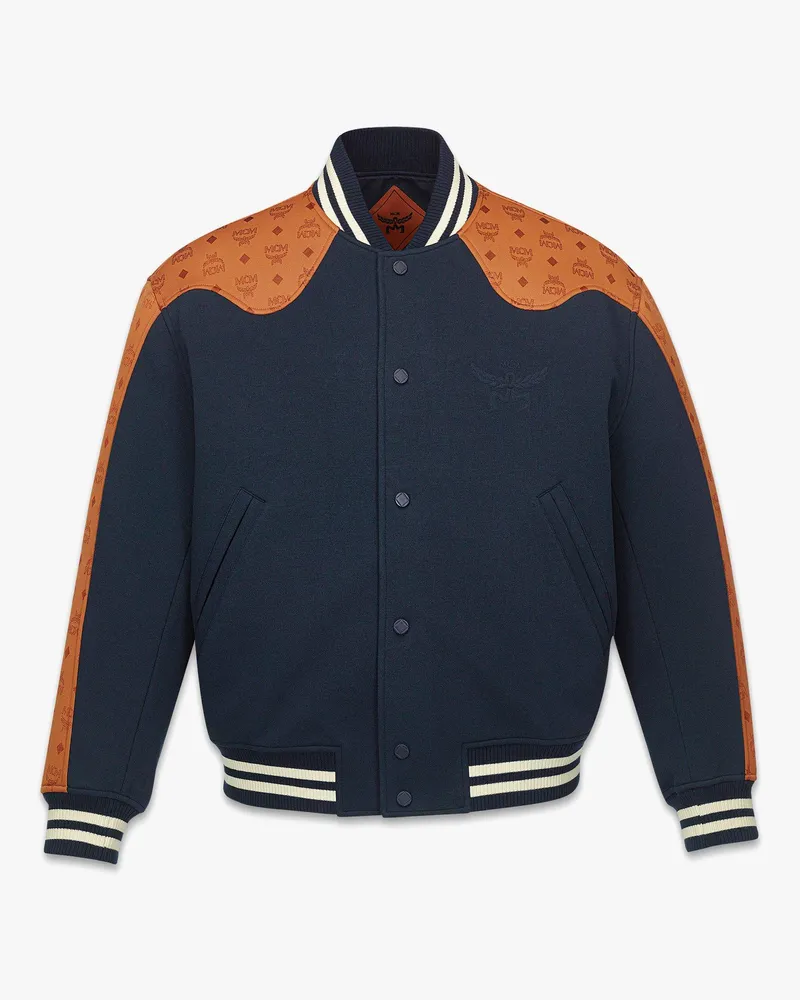 MCM College-Jacke aus Neopren-Jacquard in Ponté-Optik Navy