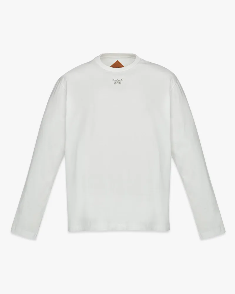 MCM Longsleeve Essential aus Bio-Baumwolle mit Lorbeerlogo White