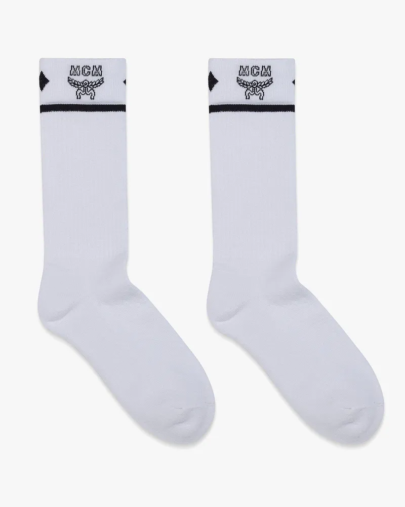 MCM Jacquard-Socken mit Logo White