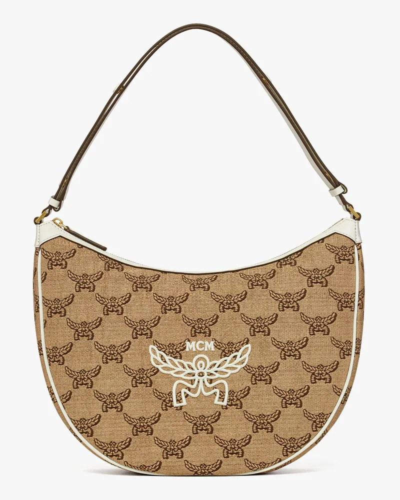 MCM Himmel Ascending Moon Hobo aus Lauretos Raffia Jacquard Natural