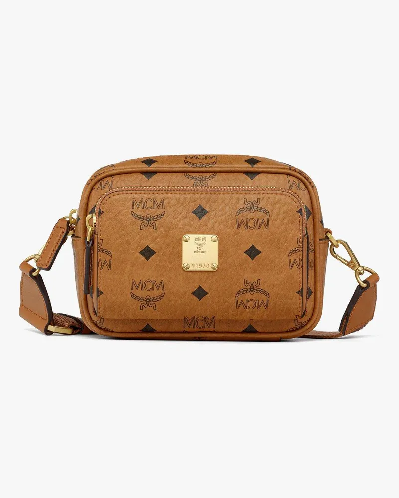 MCM Aren Umhängetasche in Visetos Cognac