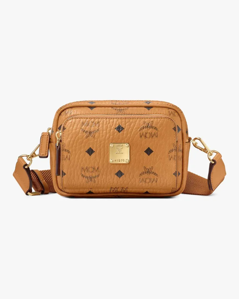 MCM Aren Umhängetasche in Visetos Cognac