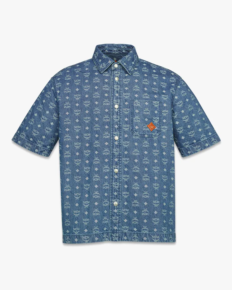 MCM Monogramm-Hemd in Denim-Jacquard Denim