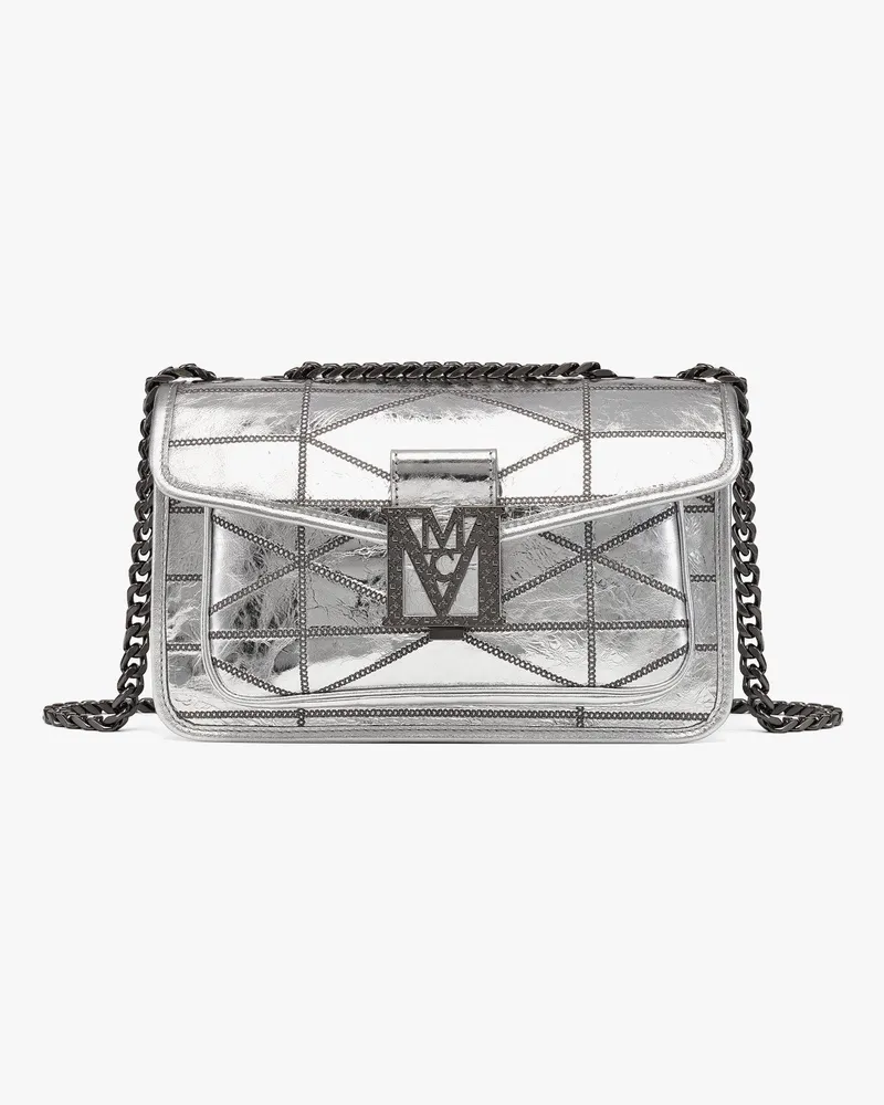 MCM Travia Schultertasche aus gestepptem und geknautschtem Kalbsleder Light