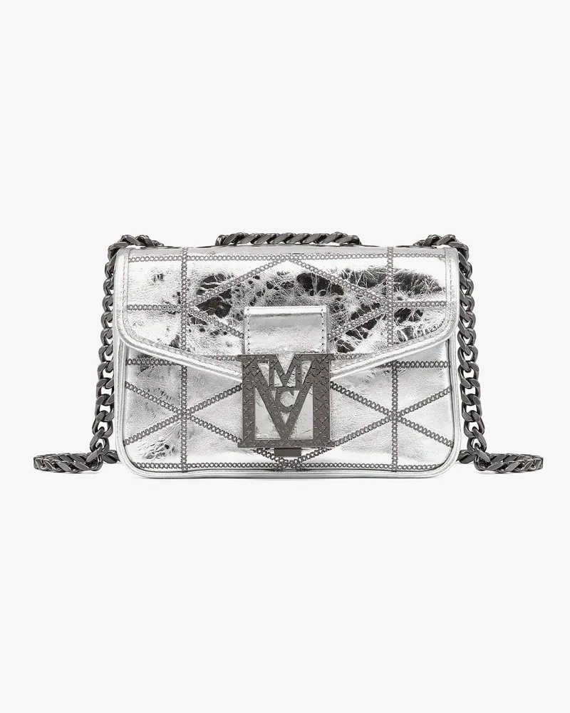 MCM Travia Schultertasche aus gestepptem und geknautschtem Kalbsleder Light