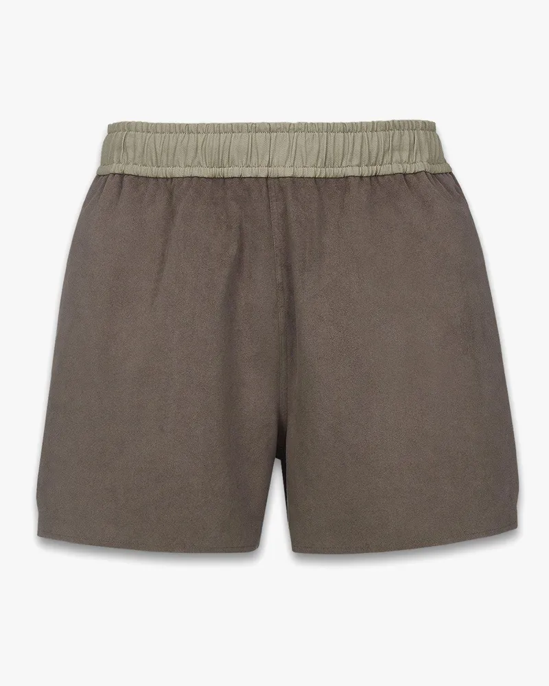 MCM x We The Best Ultrasuede-Shorts Taupe