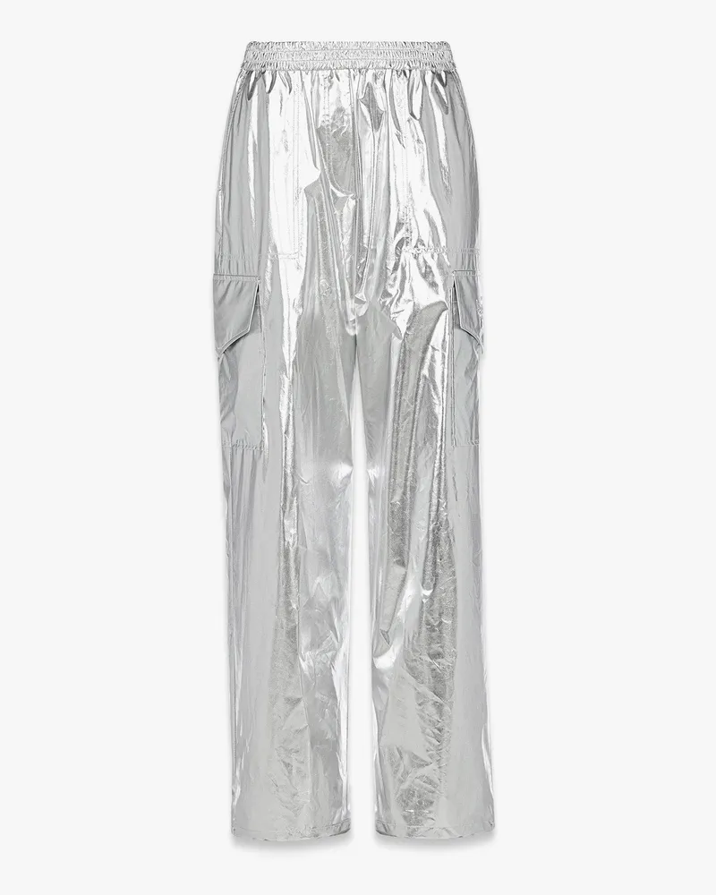 MCM Cargohose in Metallic-Polyester Silver