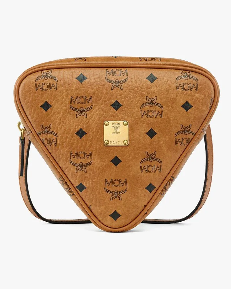 MCM Aren Tamburin-Pouch in Visetos Cognac