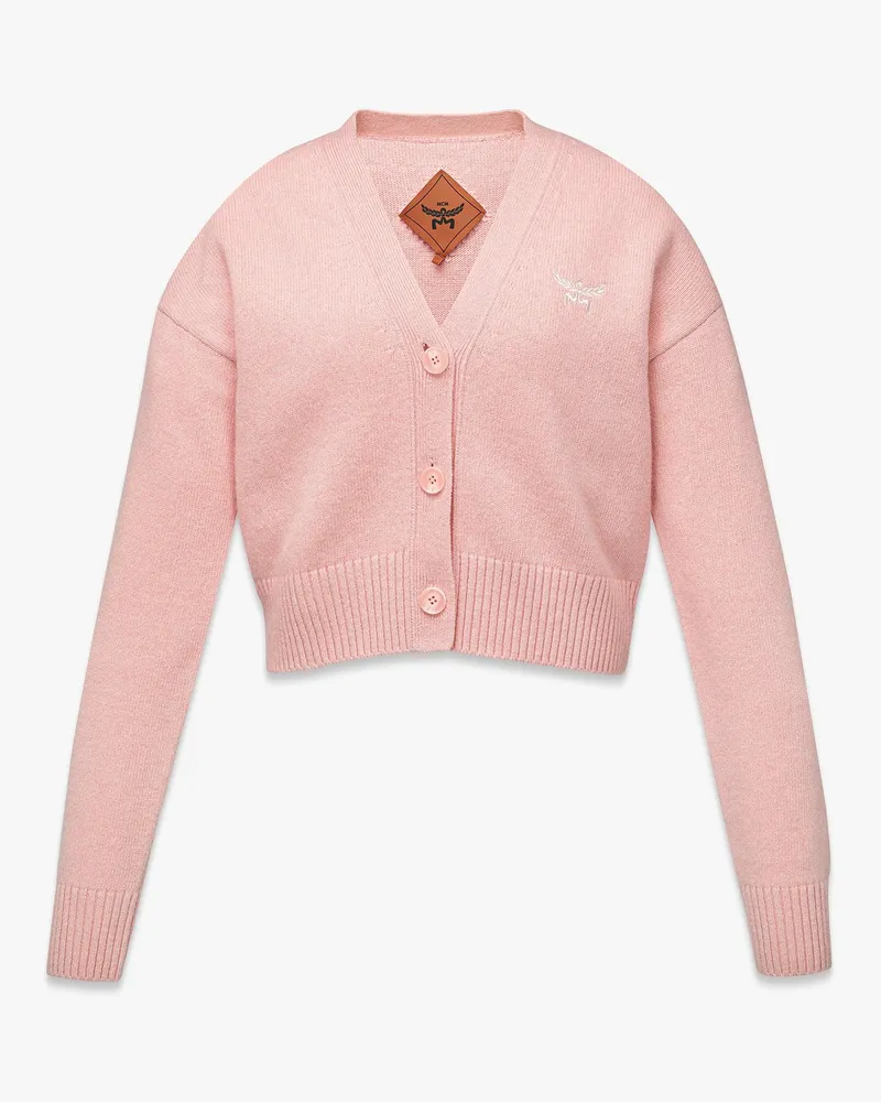 MCM Strickjacke Laurel mit verkürzter Passform aus Wolle und recyceltem Kaschmir Blush