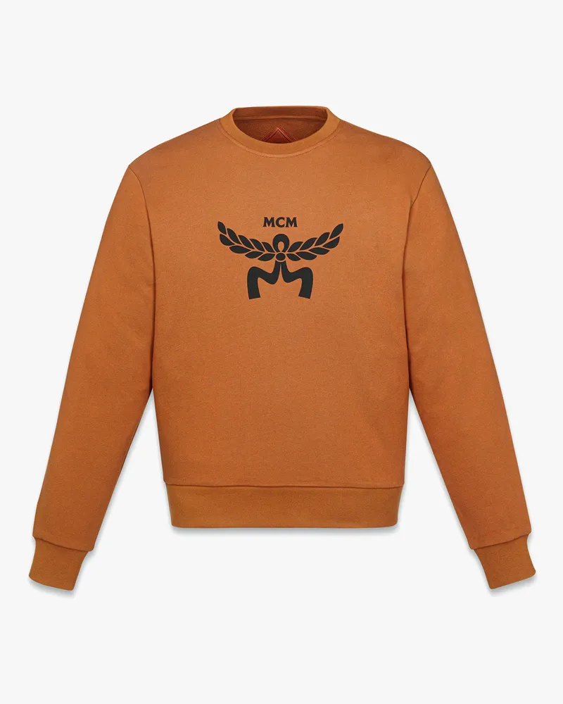 MCM Klassisches Logo-Sweatshirt aus Bio-Baumwolle Cognac