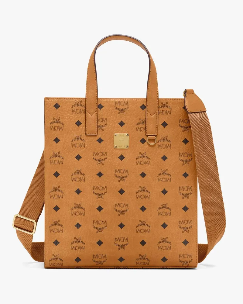 MCM Aren Tragetasche in Visetos Cognac