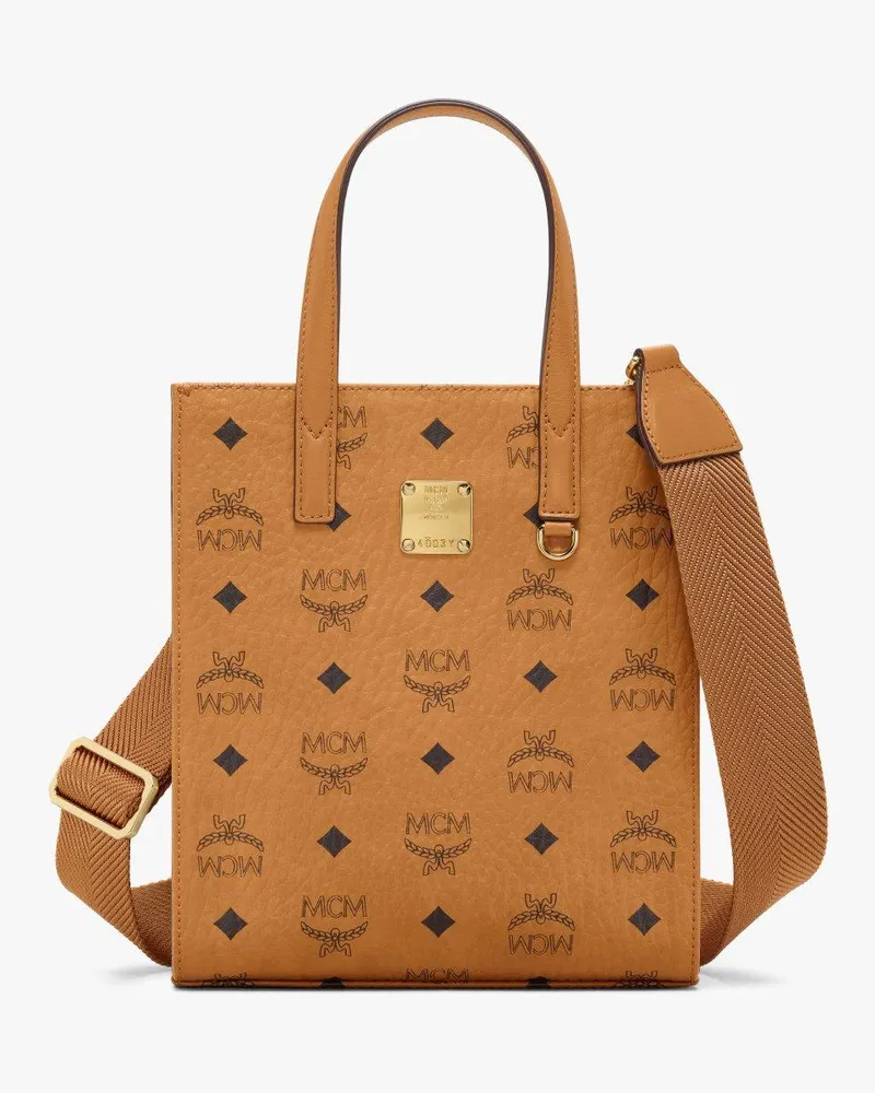 MCM Aren Tragetasche in Visetos Cognac