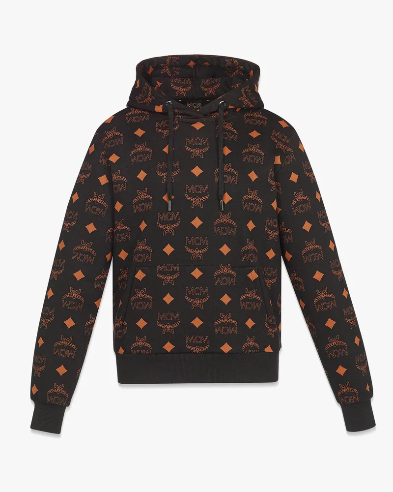 MCM Kapuzenpulli aus Bio-Baumwolle mit gedrucktem Maxi-Monogramm BLACK ORGANIC COTTON Black