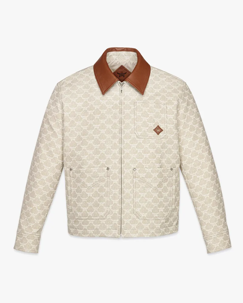 MCM Bomberjacke Lauretos in Denim-Jacquard Oatmeal