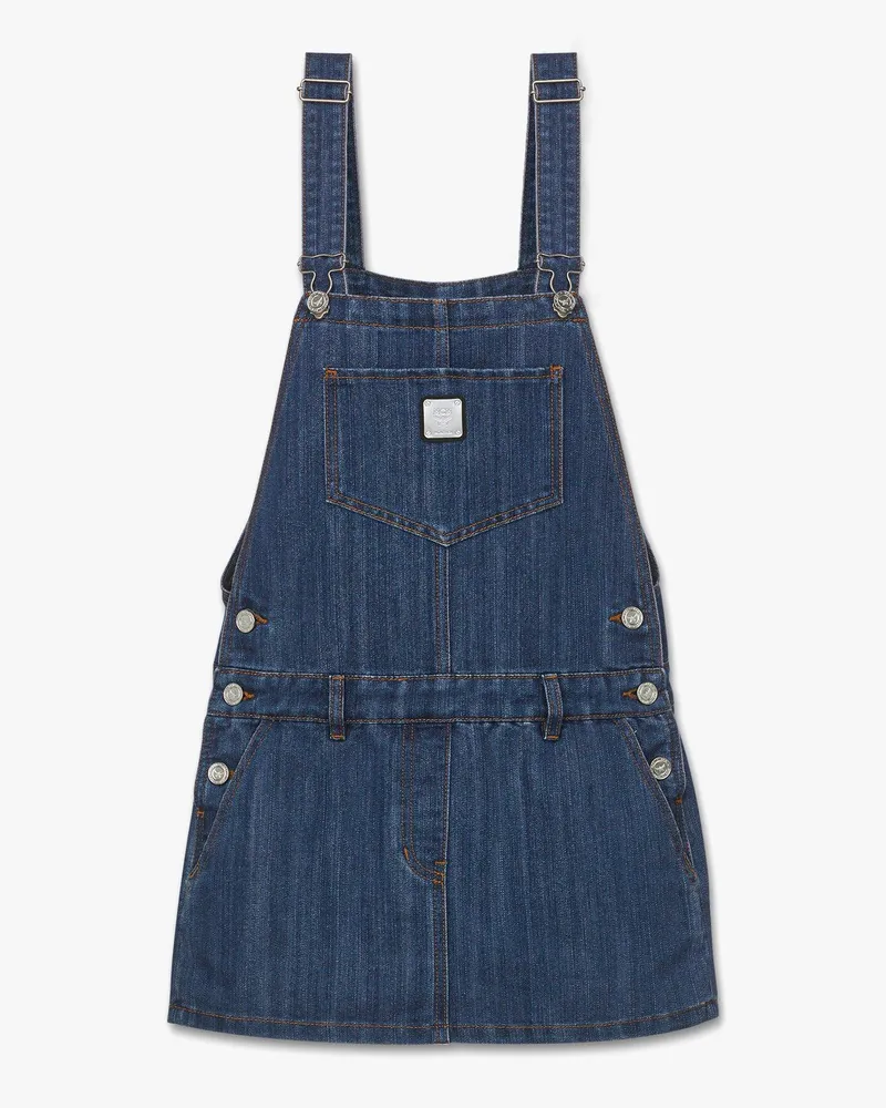 MCM Latzrock aus Lurex-Denim Indigo