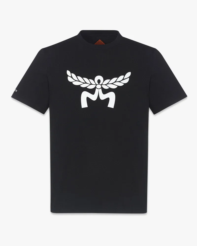 MCM T-Shirt aus Bio-Baumwolle mit Laurel-Logo-Print Black