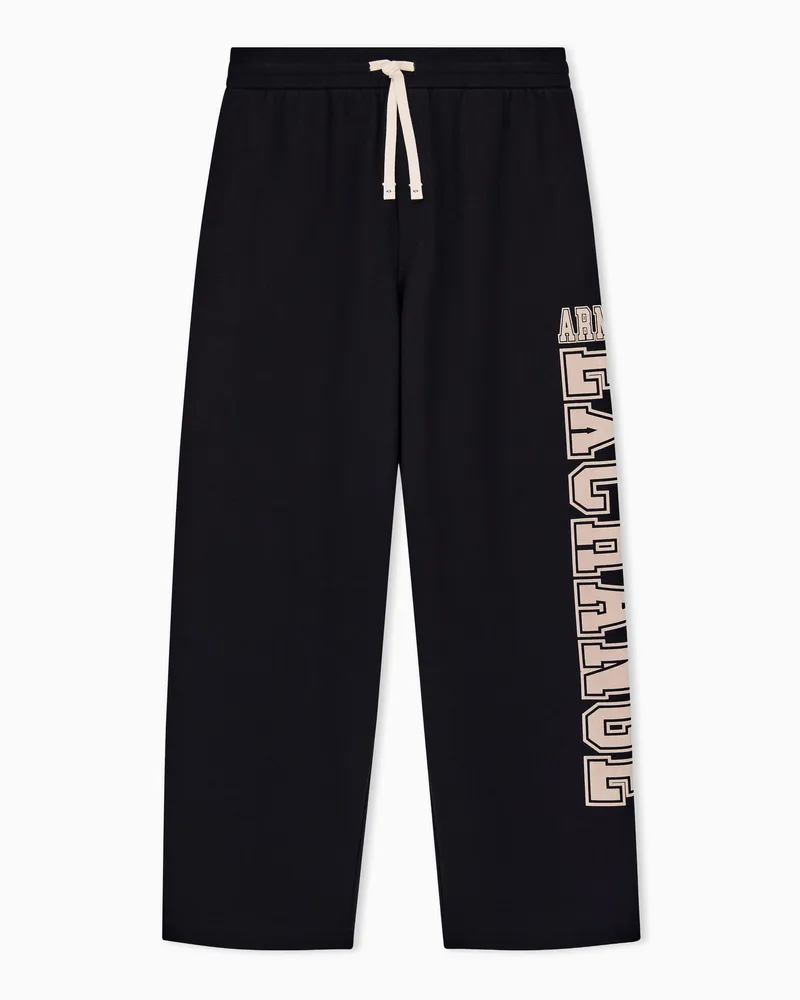 Armani Exchange Oversize Jerseyhose aus Baumwoll-French-Terry mit Elastan Schwarz