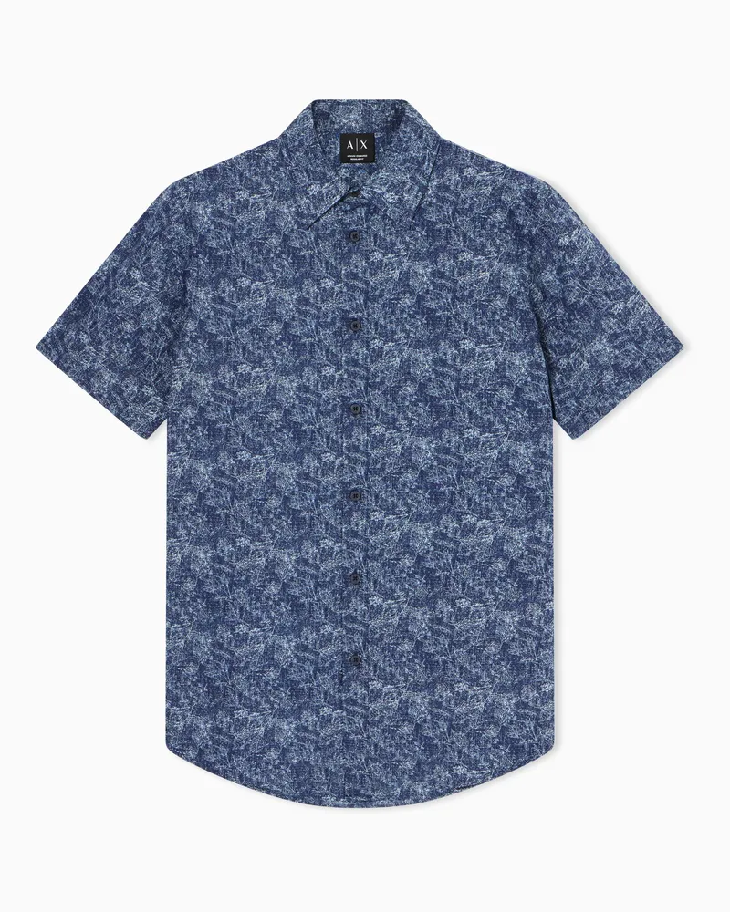 Armani Exchange Oversized cotton shirt Blau