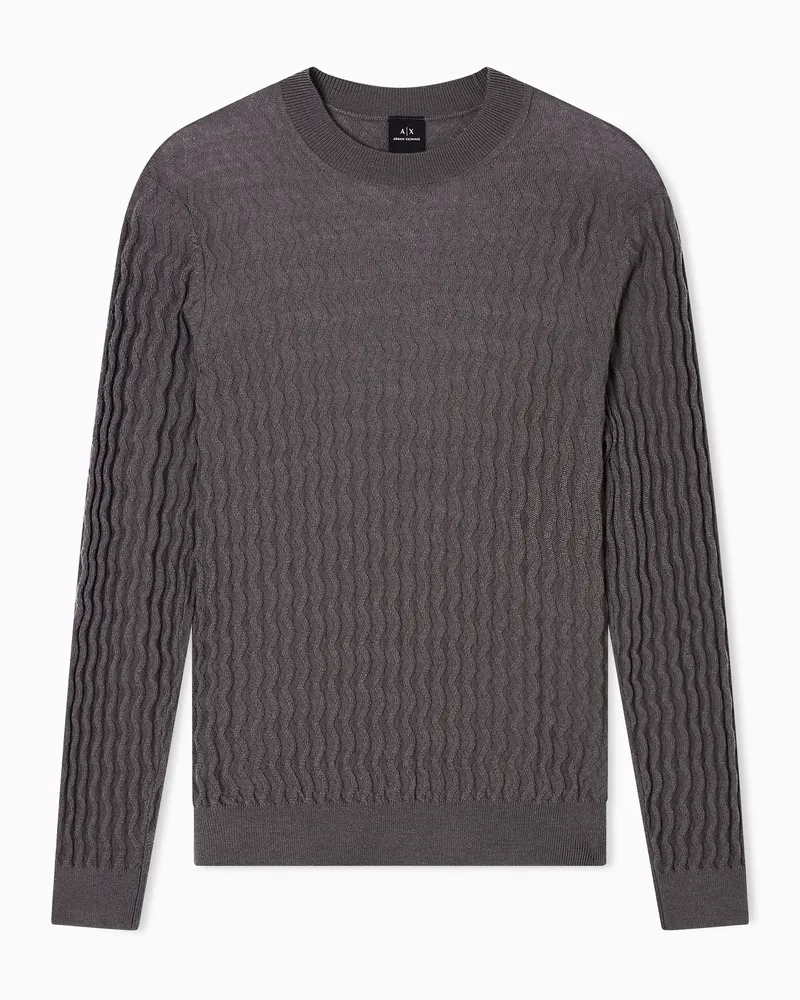 Armani Exchange Pullover mit gewellter Textur Grau