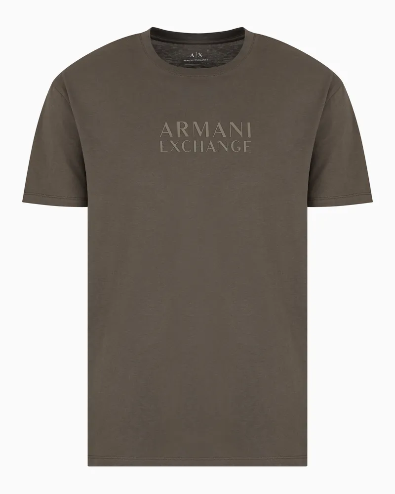 Armani Exchange T-Shirt mit normaler Passform und ASV-Logo Grau
